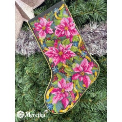 Broderikit Julstrumpa Rosa Julstjärna