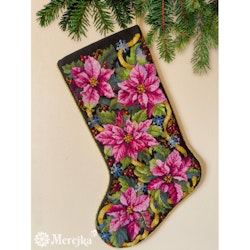 Broderikit Julstrumpa Rosa Julstjärna