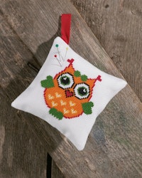 Broderikit Nåldyna Orange Uggla