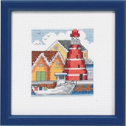 Broderikit Tavla Röd fyrhamn