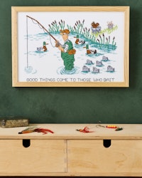 Broderikit Tavla Good things come to those who wait - Fiske
