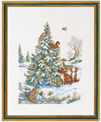 Broderikit Tavla Julgran för skogsdjur