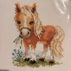 Broderikit Tavla Vit man ponny