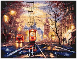 Broderikit Tavla Night tram - Nattspårvagn