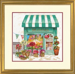 Broderikit Tavla  Blooms Flower Shop - Blomsteraffär i full bloom