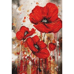 Broderikit Tavla The Vibration of Poppies - Trio Vallmo 1