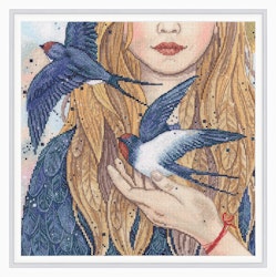Broderikit Tavla Swallows - Svalor