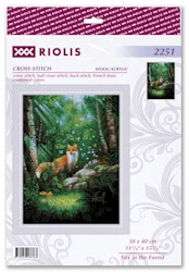 Broderikit Tavla Fox in the forest - Räv i sommarskogen