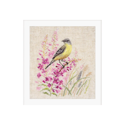 Broderikit Tavla The wagtail - Fågel