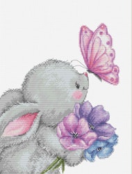 Broderikit Tavla Rabbit and Butterfly - Kanin och fjäril