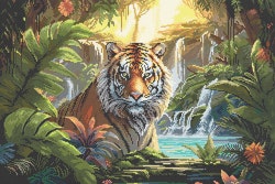 Broderikit Tavla Waterfall Rest - Tiger