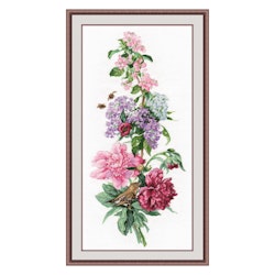 Broderikit Tavla Flower Composition. Peonies - Vertikal komposition. Pioner