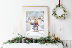 Broderikit Tavla Christmas Caroling - Kanin möter Jul