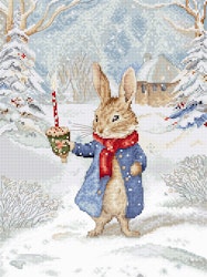 Broderikit Tavla Christmas Caroling - Kanin möter Jul