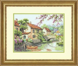 Broderikit Tavla  Village Canal - By vid kanalen