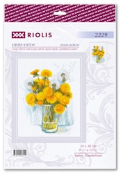 Broderikit Tavla Sunny Dandelions - Maskrosbukett