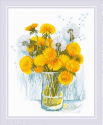Broderikit Tavla Sunny Dandelions - Maskrosbukett