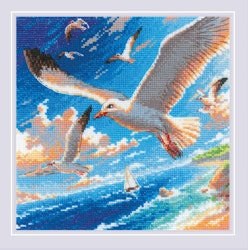 Broderikit Tavla Sea Breeze - Fiskmåsar