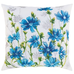 Broderikit Tavla Kudde Chicory blossoms - Blomningstid