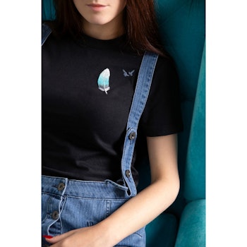 Embroidery - Broderikit - Brodera på kläder - Fjäder