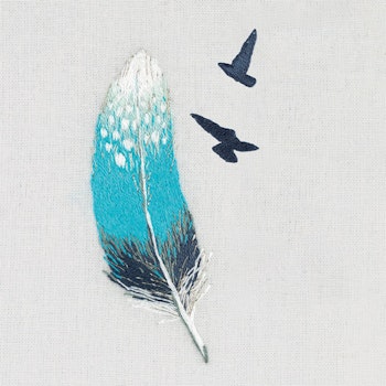 Embroidery - Broderikit - Brodera på kläder - Fjäder