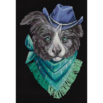 Broderikit Tavla Buddy. Armed and dangerous - Cool hund