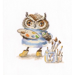 Broderikit Tavla Magic Palette - Konstnär Uggla