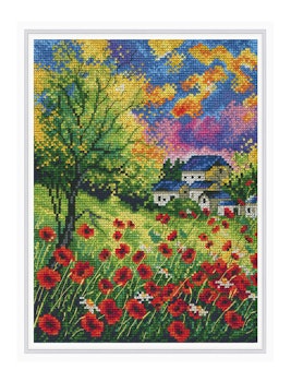 Broderikit Tavla Run away poppies - Vallmo