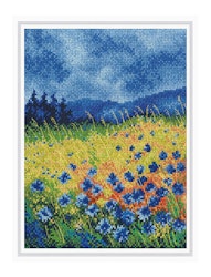 Broderikit Tavla Skyblue cornflowers - Himmelsblå blåklint