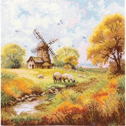 Broderikit Tavla At the old mill - Vid gamla kvarn