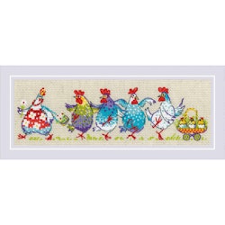 Broderikit Tavla Cluck-cluck?!!! - Dansande höns