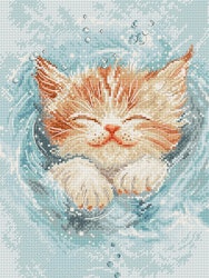 Broderikit Tavla Splashing playtime - Kattunge