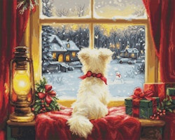 Broderikit Tavla Waiting For The Snowflakes - Vinter magi