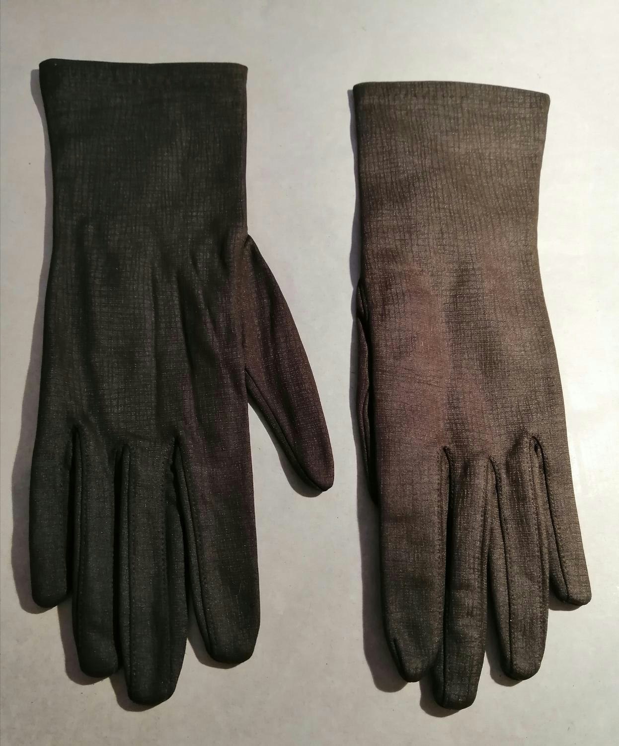 Vintage handskar brun syntet svagt rutmönster luddigt foder stl 6,5 -  Vintage Corner Österlen