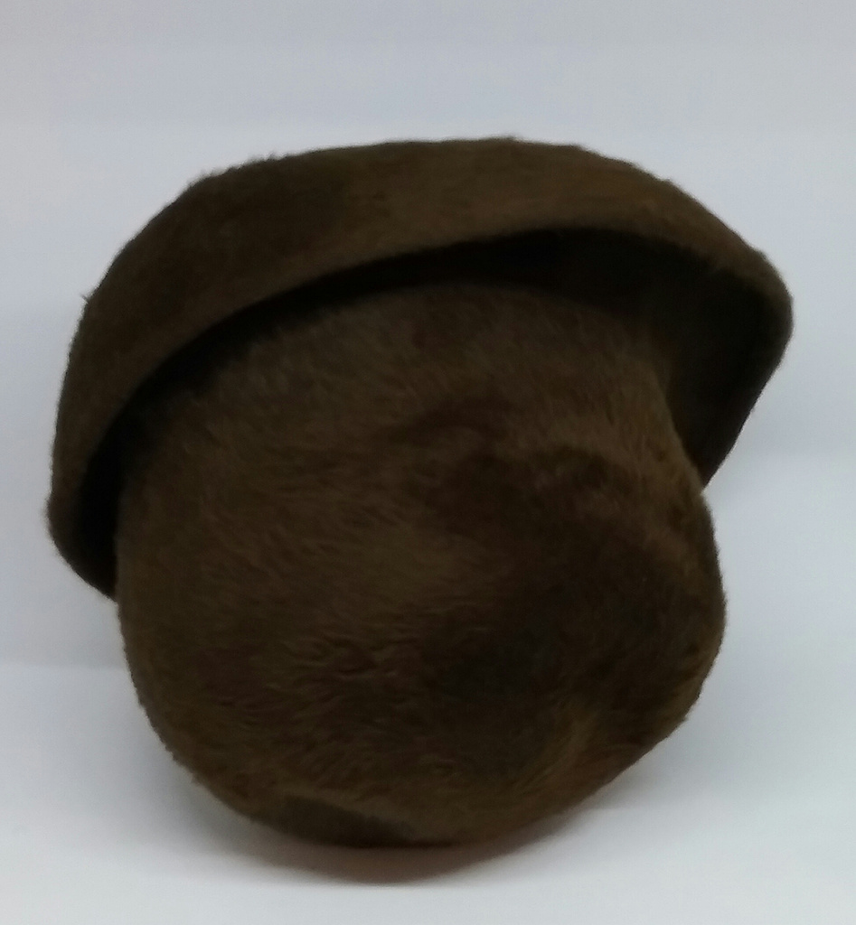 Vintage retro hatt damhatt brun luddig 40-tal 50-tal