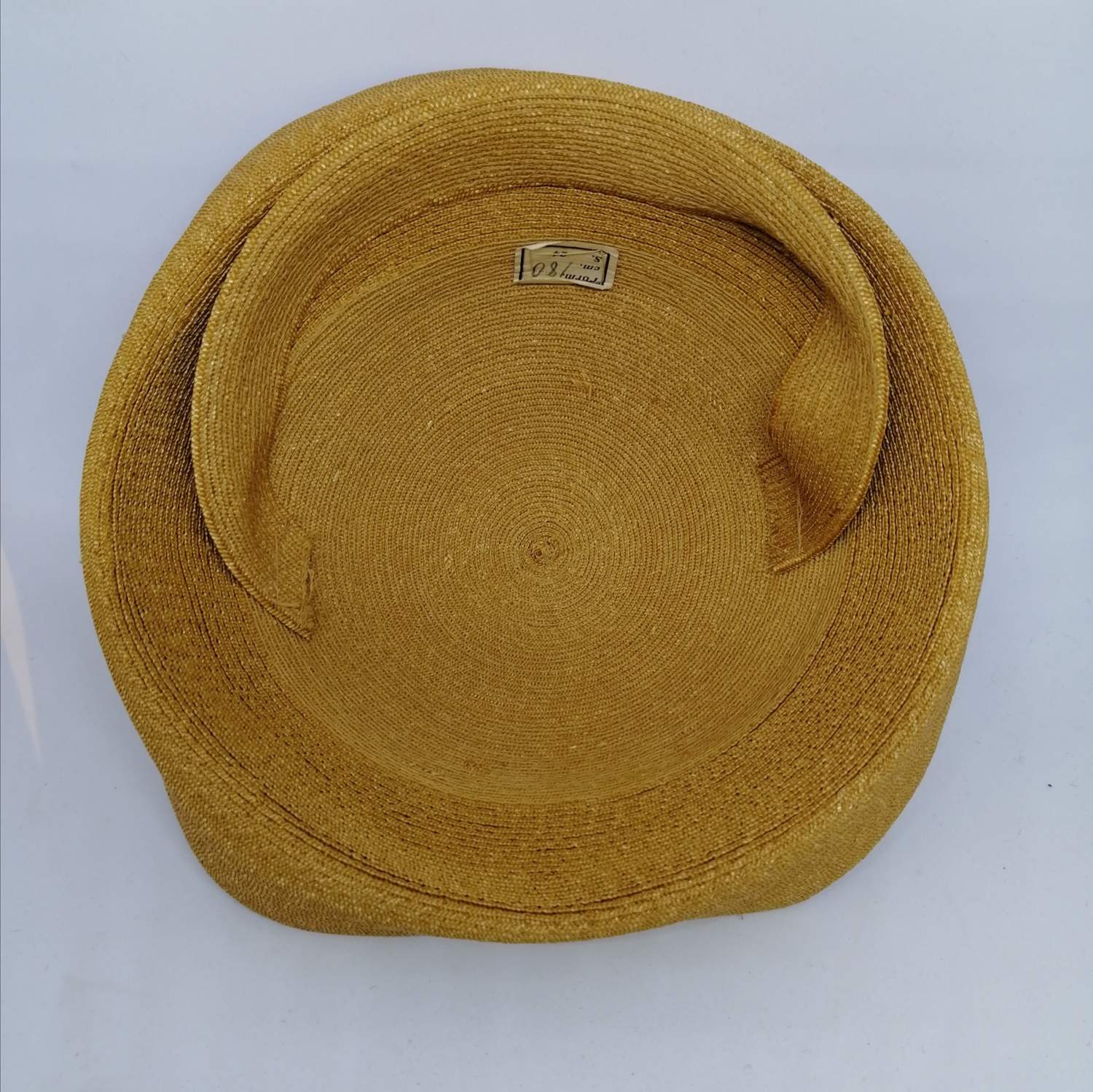 Vintage retro hatt damhatt strå rund med nackband