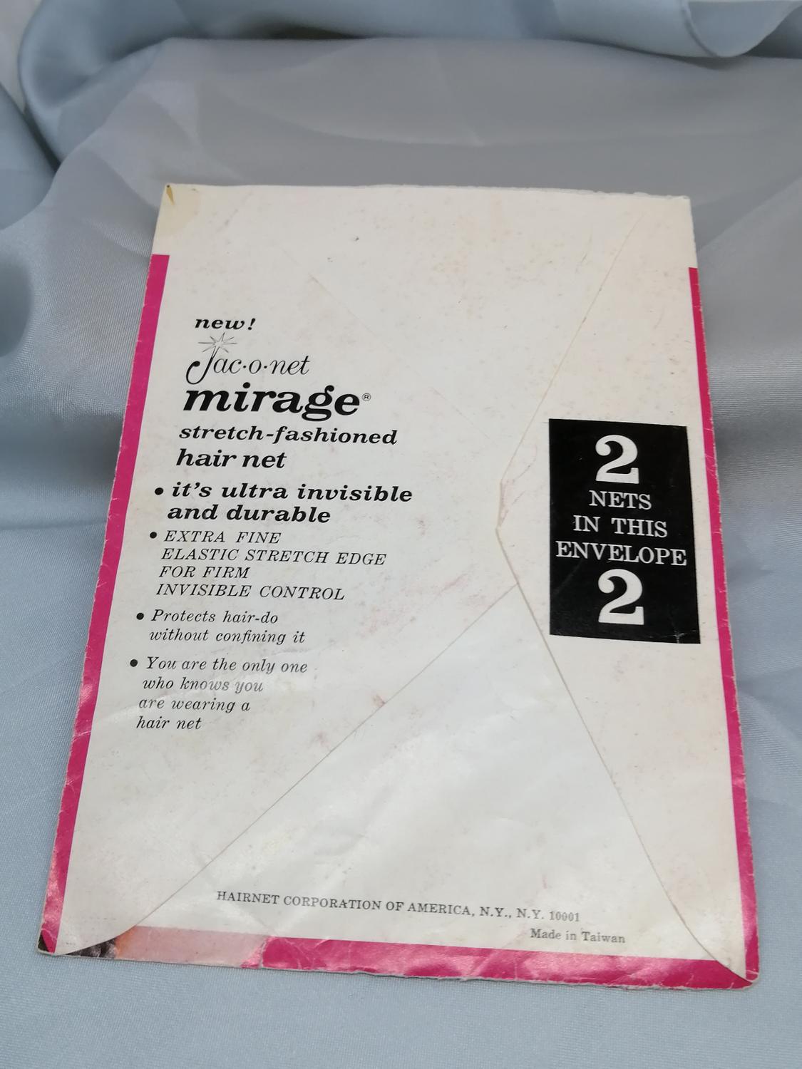 Vintage mirage hårnät från USA glest ultra-invisible 2 st i förp.