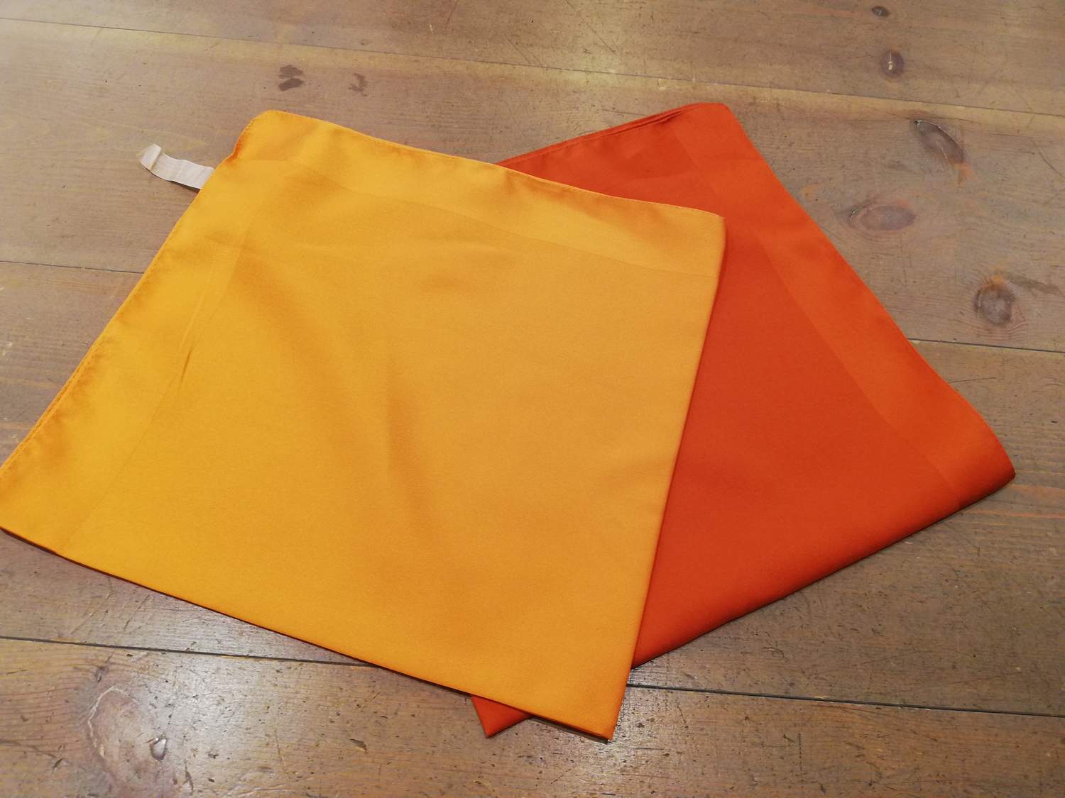 Retro scarf scarves sjal orange enfärgad blank rand