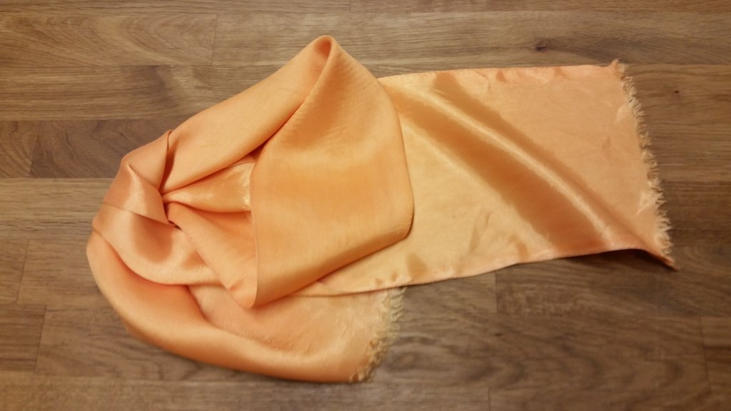 Retro scarf scarves sjal avlång aprikos ljust orange dubbel med fransar
