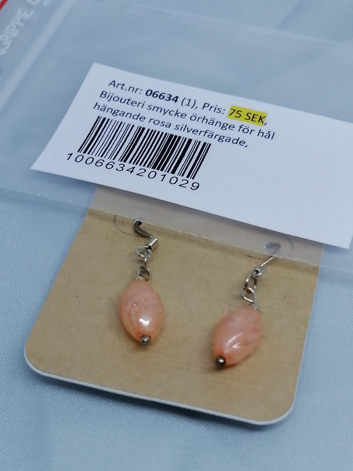 Bijouteri smycke örhänge för hål hängande rosa silverfärgade