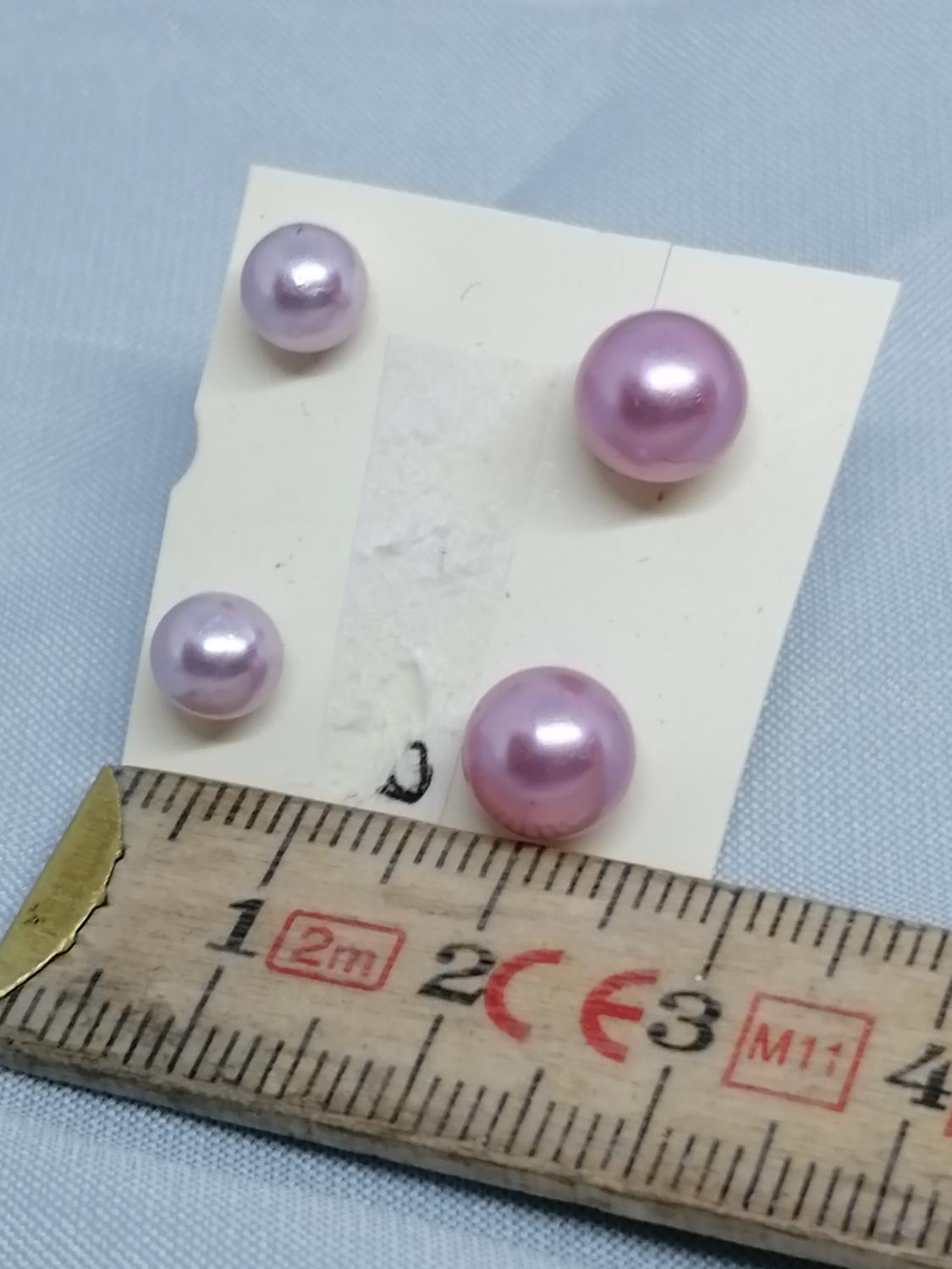 Bijouteri smycke örhänge för hål 2 par små rosa pärlor