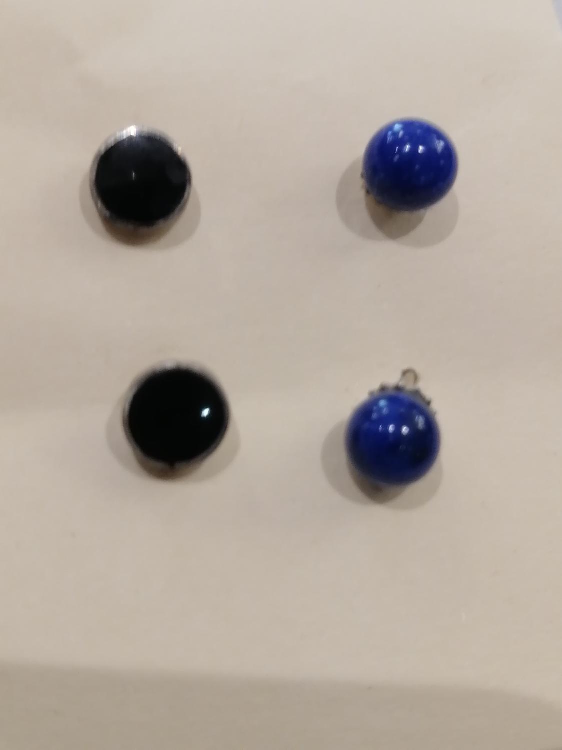 Bijouteri smycke örhänge för hål, 2 par blå små