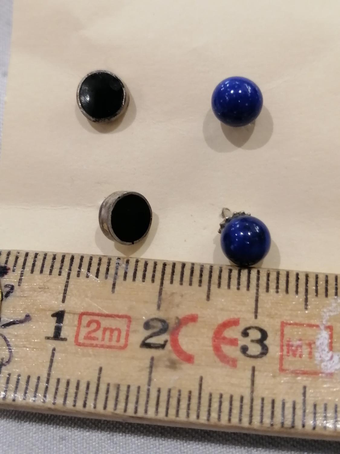 Bijouteri smycke örhänge för hål, 2 par blå små