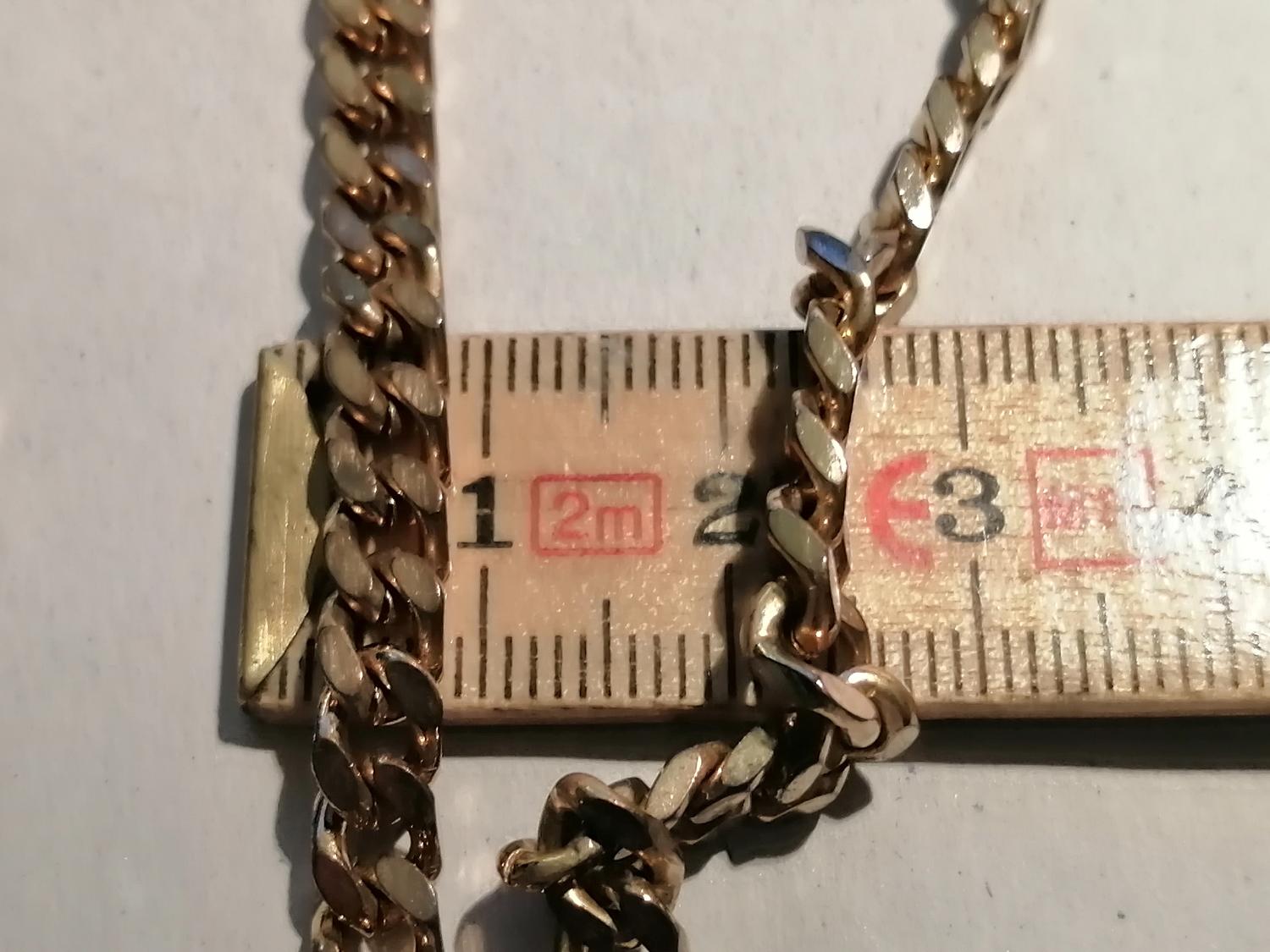 Second hand bijouteri smycke halsband grov lång guldfärgad kedja unisex