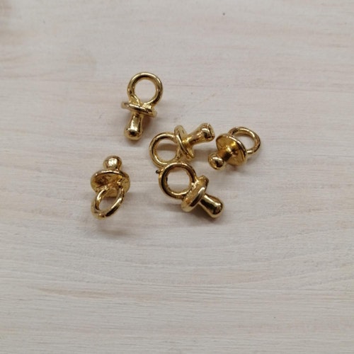 Vintage 8090-tal 5 st guldfärgade små nappar till halsband eller armband