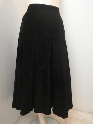 Mocka-kjol svart klockad sidfickor Hollies