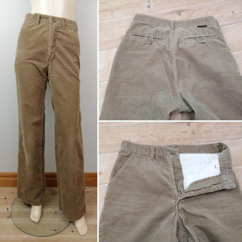 Vintage Wrangler beige macchester-jeans rak-vida ben 7080-tal unisex
