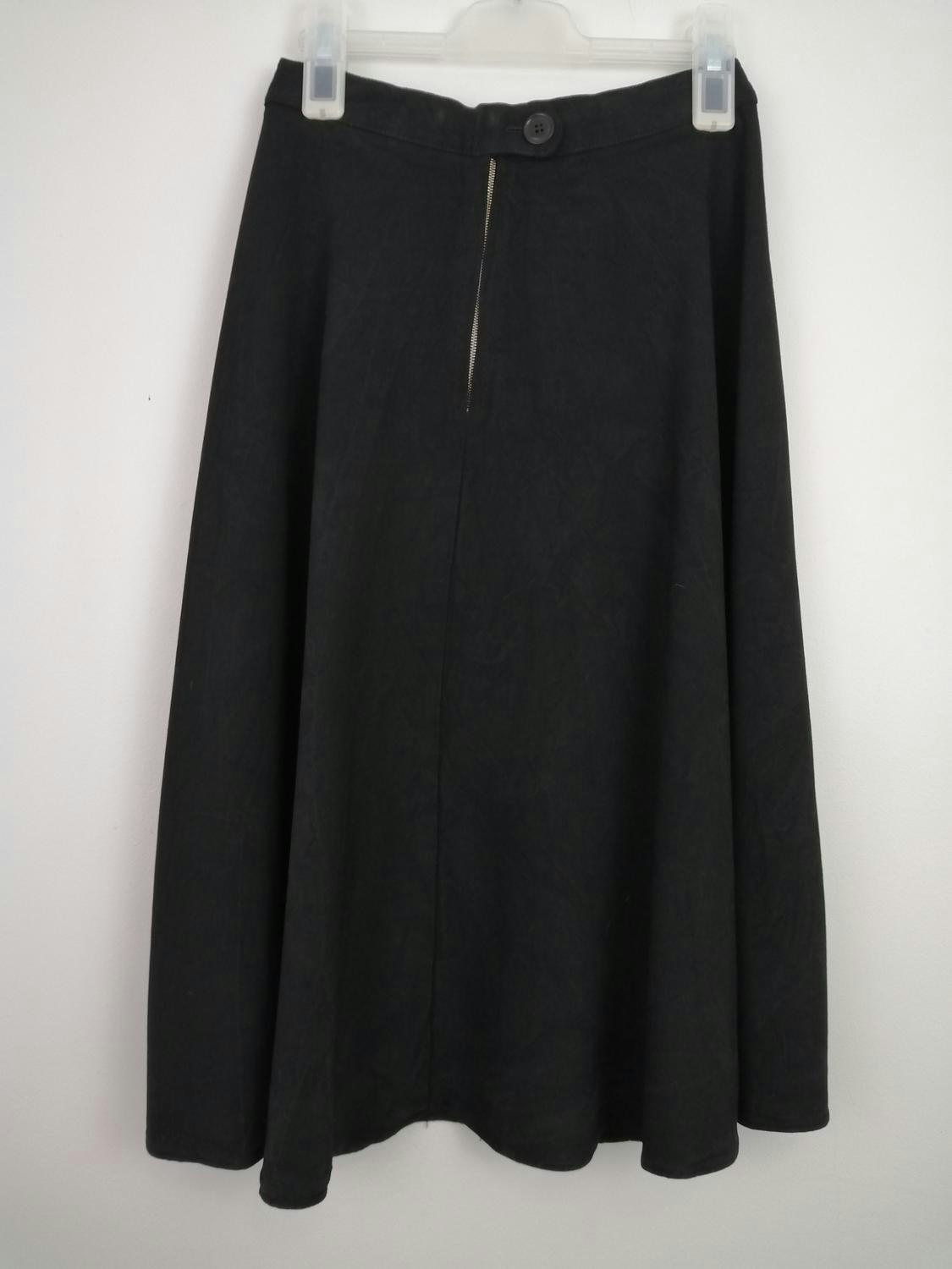 Vintage svart kjol klockad pytte-smal midja - Vintage Corner Österlen