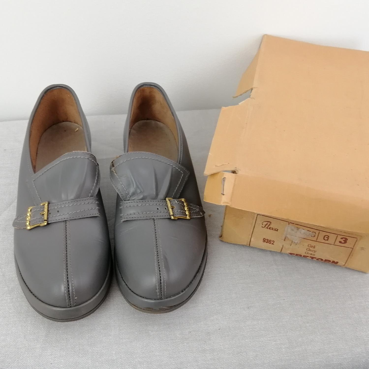 Vintage Tretorn Flexa grå präktig sko dekorspänne stl 3,5 ca 36