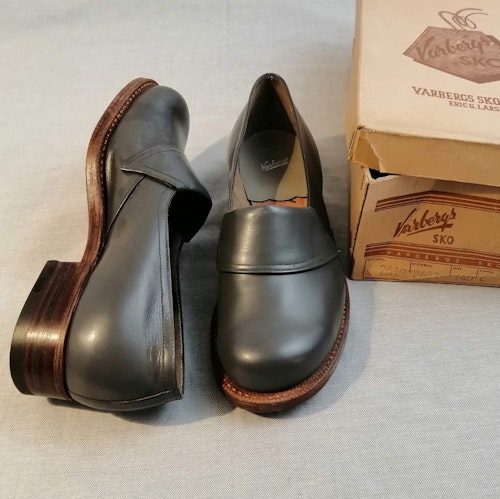Vintage Varbergs Sko grå låg sko bred plös stl 3 ca 35